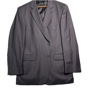 Jos A Bank Gordon Sport Coat 44 Long Signature Collection Brown Pin Stripe Wool